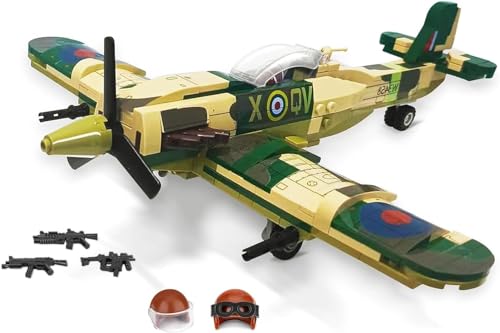 QLT WW2 Militär Flugzeug Klemmbausteine Bausteine，Kompatibel Mit Lego City Flugzeug Geschenke für Erwachsene ab 6-18 Jungen Jahren WW2 SetCollectors. von QLT QIAOLETONG