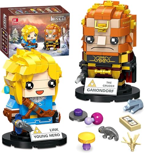 QLT BOTW Link Klemmbausteine Bausteinen, Link Action Figures Holding Master Sword and Ganondorf,Spielefans Geschenk für Erwachsene und Jungen ab 6-16+(475PCS) von QLT QIAOLETONG