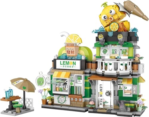 QLT Japan Lemon Tea Haus Mini Bausteine, MOC Creative Japanisch Toys Friends mädchen 6-12 Model Set, 796 PCS Klemmbausteine Haus Toy Gift (Nicht Kompatibel Mit Lego Japan Haus) von QLT QIAOLETONG