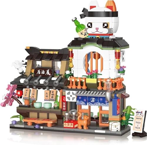QLT Japanisch Straßenansicht Izakaya Shop Mini Bausteine, MOC Creative STEM Toys Friends mädchen Model Set, 789 PCS Klemmbausteine Haus Gift (Nicht Kompatibel Mit Lego Japan Haus) von QLT QIAOLETONG