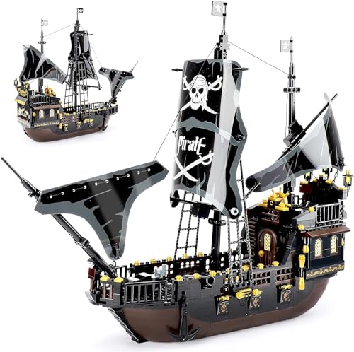 QLT Piratenschiff Black Hawk Bausteine Ideas Bauspielzeug für Piraten Geschenk für 8-12 Jungen und Mädchen Klemmbausteine Ideas für Erwachsene Piratenschiff.（Kompatibel Mit Lego Piratenschiff 621PCS） von QLT QIAOLETONG
