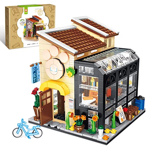 Pet Buchhandlung Haus LED Bauset, kompatibel mit Lego Friends mädchen Haus, Ideas Modell klemmbausteine Baustein Geschenk für Mädchen 6-12(Kompatibel Mit Allen Gängigen Marken 579 Stück) von QLT QIAOLETONG