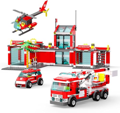 QLT QIAOLETONG City Feuerwehr Spielzeug Klemmbausteine 3in1 Baustein,City Feuerwehr Mit Hubschrauber/Feuerwehrauto/Geschenk für Kinder Jungen Mädchen Alter 6-11+ Jahren 774PCS QLT QIAOLETONG City Feuerwehr Spielzeug Klemmbausteine 3in1 Baustein,City Feuerwehr Mit Hubschrauber/Feuerwehrauto/Geschenk für Kinder Jungen Mädchen Alter 6-11+ Jahren 774PCS von QLT QIAOLETONG