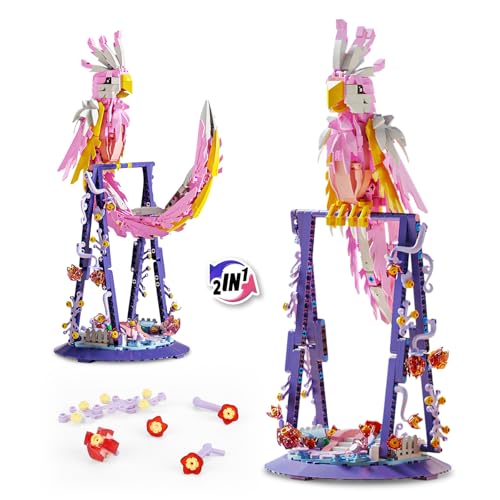 2 in 1 Blume Papagei Bausteine Set,360° drehbar,kompatibel mit Lego Tiere,Kreative exotische Tiere Bausteine,Deko Geschenk für Erwachsene und Mädchen ab 8-16+(Rosa,630 PCS) 2 in 1 Blume Papagei Bausteine Set,360° drehbar,kompatibel mit Lego Tiere,Kreative exotische Tiere Bausteine,Deko Geschenk für Erwachsene und Mädchen ab 8-16+(Rosa,630 PCS) von QLT QIAOLETONG