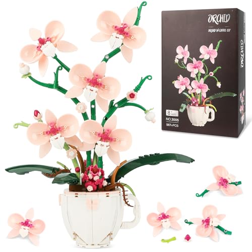 QLT QIAOLETONG Ideas Rosa Orchidee Blumen Spielzeug Klemmbausteine Pflanzen?Kompatibel Mit Generische Marke STEM Blumen deko Geschenk für Erwachsene und Mädchen ab 8-16+ 567PCS QLT QIAOLETONG Ideas Rosa Orchidee Blumen Spielzeug Klemmbausteine Pflanzen?Kompatibel Mit Generische Marke STEM Blumen deko Geschenk für Erwachsene und Mädchen ab 8-16+ 567PCS von QLT QIAOLETONG