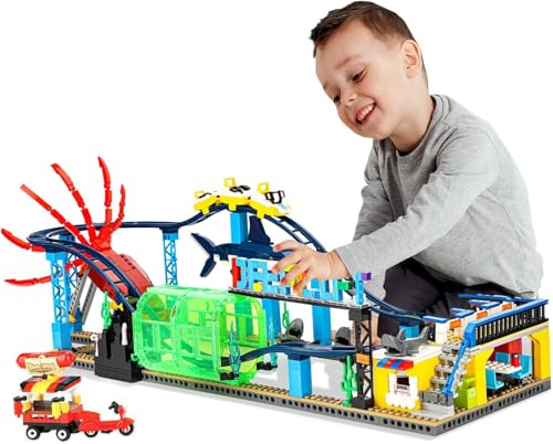 QLT QIAOLETONG City Achterbahn Klemmbausteine Baustein,Ideas City Friends für Jungen,mit Hai und Tintenfischen, Bauspielzeug, Geschenk für Mädchen (1308 PCS) QLT QIAOLETONG City Achterbahn Klemmbausteine Baustein,Ideas City Friends für Jungen,mit Hai und Tintenfischen, Bauspielzeug, Geschenk für Mädchen (1308 PCS) von QLT QIAOLETONG