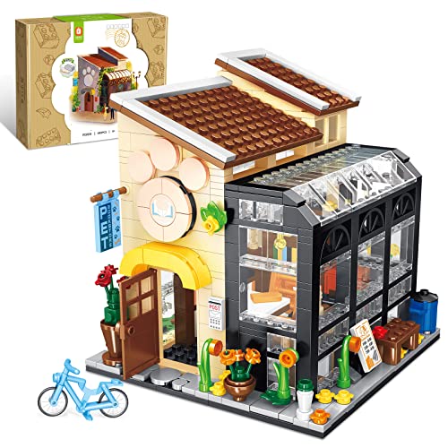 QLT QIAOLETONG Pet Buchhandlung Haus LED Bauset, Friends mädchen Haus, Ideas Modell klemmbausteine Baustein Geschenk für Mädchen 6-12(Kompatibel Mit Allen Gängigen Marken 579 Stück) von QLT QIAOLETONG