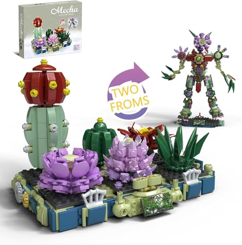 QLT Sukkulenten Künstliche Blumen Pflanzen，Kompatibel Mit Lego Bonsai klemmbausteine Fremde Roboter Dinge Baustein Geschenk für 8-14 und Erwachsene Bausteinen 578PCS von QLT QIAOLETONG