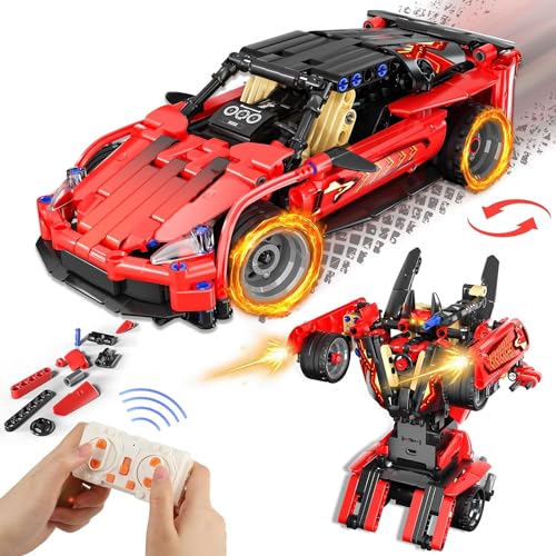 QLT Technik RC Autos 2in1 Klemmbausteine Bausteine,Kompatibel Mit Lego Technik Speed Champions Spielzeug für Erwachsene und Jungen 8–12 Jahren 425PCS(Fernbedienung benötigt Man Aber 2 AAA Batterien) von QLT QIAOLETONG