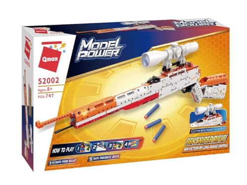 QMAN® 52002 – Mauser 98k Modell-Blaster Bauset, 747 Teile, 100 % kompatibel mit Bausteinen Anderer führender Marken von QMAN
