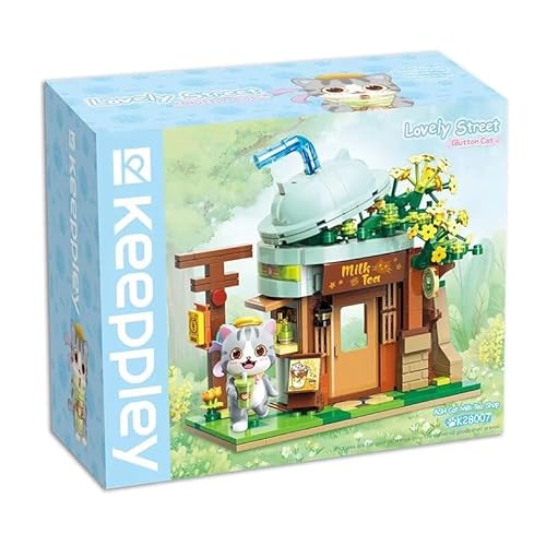 QMAN® K28007 – Ash Katzen Milk‑Tea‑Shop Bauset für Mädchen, 411 Teile, 100% kompatibel mit Bausteinen Anderer führender Marken von QMAN
