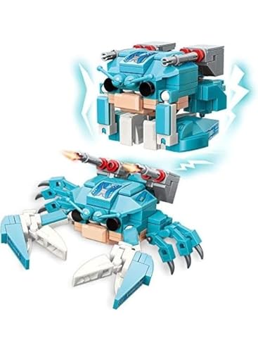 QMAN 41208 - Würfelbaustein-Set Riesenkrebs mit Klauen - Kreatives Bauset für Kinder ab 6 Jahren, Tragbares Design, Kompatibel mit Anderen Marken von QMAN