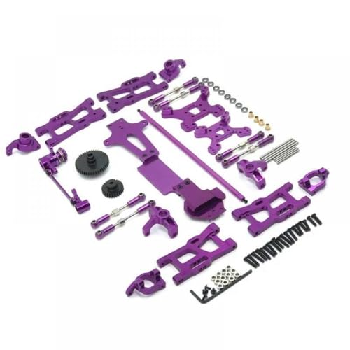QMLQRGKF 144001 Kompatible Metall -Upgrade -Teile Kit Schwingarmverknüpfungsstange und Lenkblock Kompatibel mit 1/14 RC -Automodelle 144001 144002 144010(Purple) von QMLQRGKF