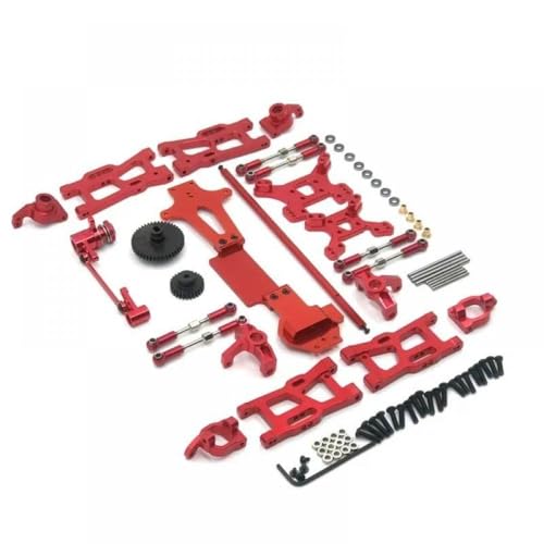 QMLQRGKF 144001 Kompatible Metall -Upgrade -Teile Kit Schwingarmverknüpfungsstange und Lenkblock Kompatibel mit 1/14 RC -Automodelle 144001 144002 144010(Red) von QMLQRGKF