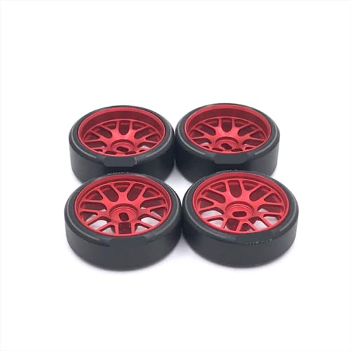 QMLQRGKF 27mm Drift Räder kompatibel mit WL Toys 1/28 K969 K979 K989 K999 P929 P939 284131 IW04M IW02 RM02 RM03 DGAWD RC -Autoteile(Red) von QMLQRGKF