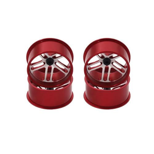 QMLQRGKF 4 Stück leichte farbige Aluminiumräder Kompatibel mit 4WD -kompatibel mit Modellen(Red) von QMLQRGKF