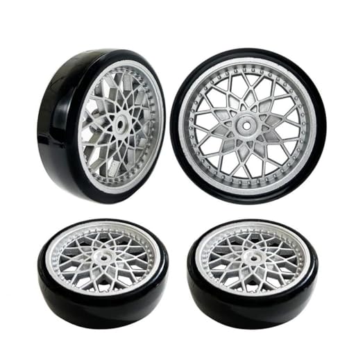 QMLQRGKF 4 Teile setzen Kunststoff -Driftreifen und Radnabenkits Kompatibel mit kompatible RC -LKW D12 D42 Modifikationsteile Kompatibel mit Kinderspielzeug EIN(Silver) von QMLQRGKF