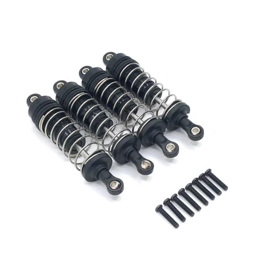 QMLQRGKF 4pcs Metall vorne & amp; hinterer universeller Stoßdämpfer Kompatibel mit 124019 144001 RC -Auto -Upgrade -Teile(Black) von QMLQRGKF