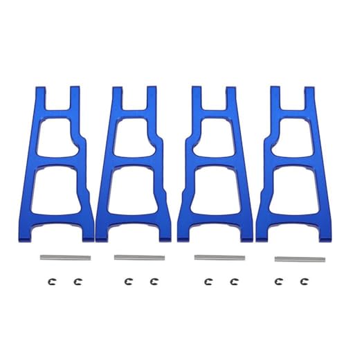 QMLQRGKF 4pcs vordere und hintere untere Suspensionsarme mit 1/10 RC 4x4 Stampede XO-1 Upgrade Teile 3655x(Blue) von QMLQRGKF