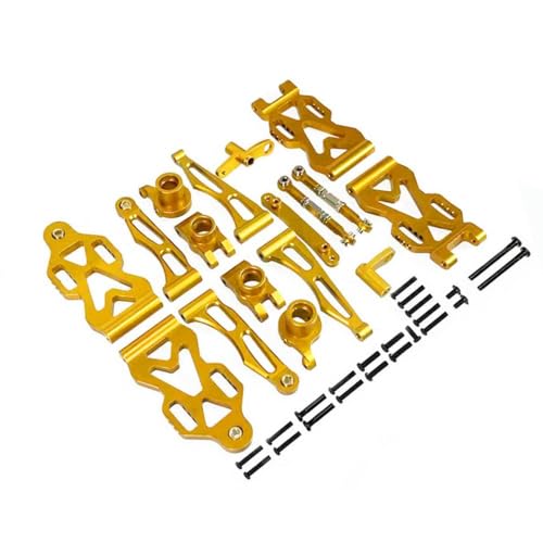 QMLQRGKF Aluminium -Aufhängung Arm Wheel Saats Lenkungstasse Set Kompatibel mit RC -Automodelle 16101 16102pro 16103 Upgrade Metallteile(Gold) von QMLQRGKF