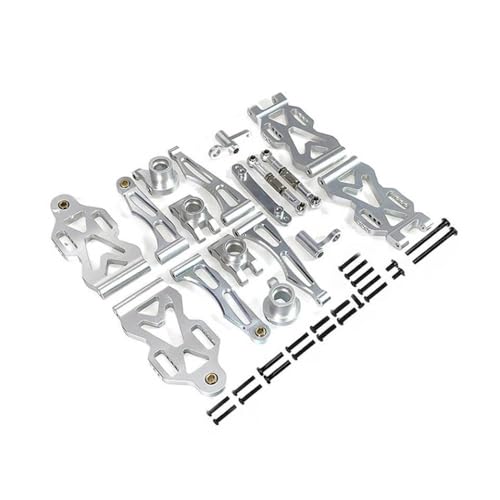 QMLQRGKF Aluminium -Aufhängung Arm Wheel Saats Lenkungstasse Set Kompatibel mit RC -Automodelle 16101 16102pro 16103 Upgrade Metallteile(Silver) von QMLQRGKF