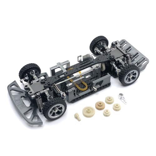 QMLQRGKF Carbon Fiber Bottom Plate Frame Upgrade RC-Cars kompatibel mit 284131 K969 K979 K989 K999 P929 P939 Radstand 98-102 mm(Dark Grey) von QMLQRGKF