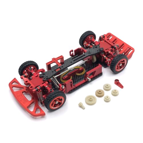 QMLQRGKF Carbon Fiber Bottom Plate Frame Upgrade RC-Cars kompatibel mit 284131 K969 K979 K989 K999 P929 P939 Radstand 98-102 mm(Red) von QMLQRGKF