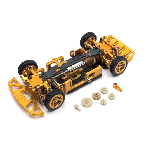 QMLQRGKF Carbon Fiber Bottom Plate Frame Upgrade RC-Cars kompatibel mit 284131 K969 K979 K989 K999 P929 P939 Radstand 98-102 mm(Yellow) von QMLQRGKF