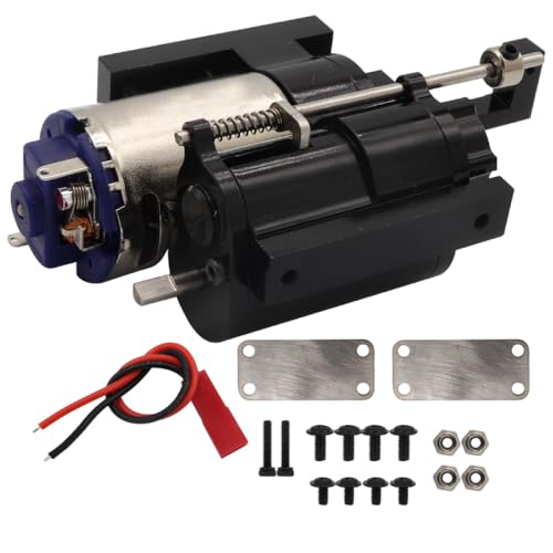 QMLQRGKF DREI-Generation-Metall-Zweigang-Getriebegetriebe mit Servo mit verschiedenen 1/12 RC-Autos kompatibel(Black) von QMLQRGKF