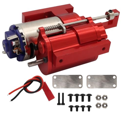 QMLQRGKF DREI-Generation-Metall-Zweigang-Getriebegetriebe mit Servo mit verschiedenen 1/12 RC-Autos kompatibel(Red) von QMLQRGKF
