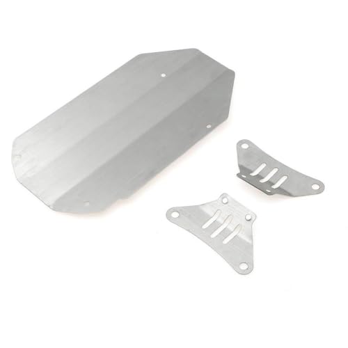 QMLQRGKF Edelstahl-Skidplatten-Getriebeschutzschutz Kompatibel mit 1/10 RC-Auto kompatibel mit TT02 TT-02-Chassis-Rüstungszubehör kompatibel(Suit) von QMLQRGKF
