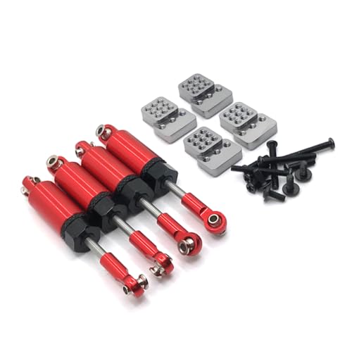 QMLQRGKF Hydraulischer Stoßdämpfer -Metall -Upgrade -Halterung Kompatibel mit und hinglong kompatible RC -Cars C14 C24 B14 B24 Feiyu Teile(Red) von QMLQRGKF