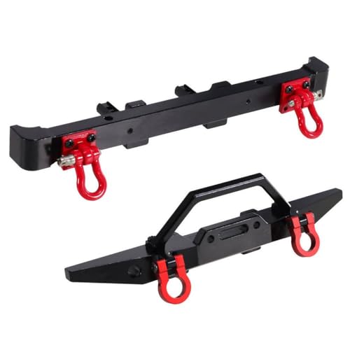 QMLQRGKF Kompatibel Kompatibel mit die Aktualisierung von Teilen und Zubehör von MN1/12 MN128 RC einschließlich Metall -Vorder- und hintere Stoßstangen und Zubehör(Black) von QMLQRGKF