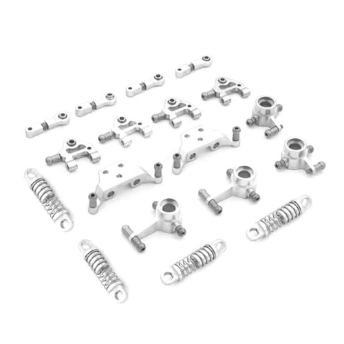 QMLQRGKF Lenkbecher und Swing Arm Metal -Stoßdämpfer -Upgrade -Set kompatibel mit 1/28 RC -Autos im Maßstab P929 P939 K979 K989 K999 K969(Set 6 Silver) von QMLQRGKF
