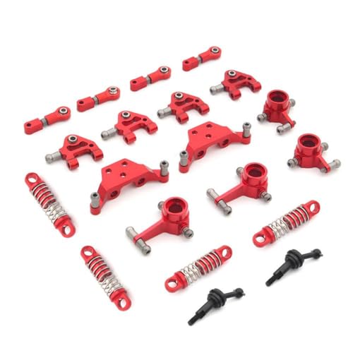 QMLQRGKF Lenkbecher und Swing Arm Metal -Stoßdämpfer -Upgrade -Set kompatibel mit 1/28 RC -Autos im Maßstab P929 P939 K979 K989 K999 K969(Set 7 red) von QMLQRGKF
