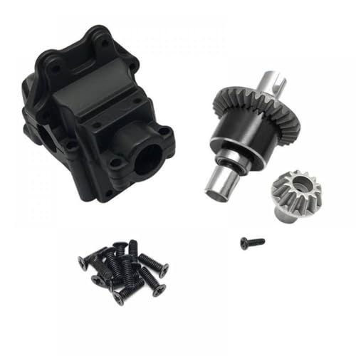 QMLQRGKF Metal -Getriebeabdeckung und Differential -Upgrade kompatibel mit 1/14 144010 144001 144002 und 1/12 124016 124017 124018 124019 RC -Autos(Black) von QMLQRGKF