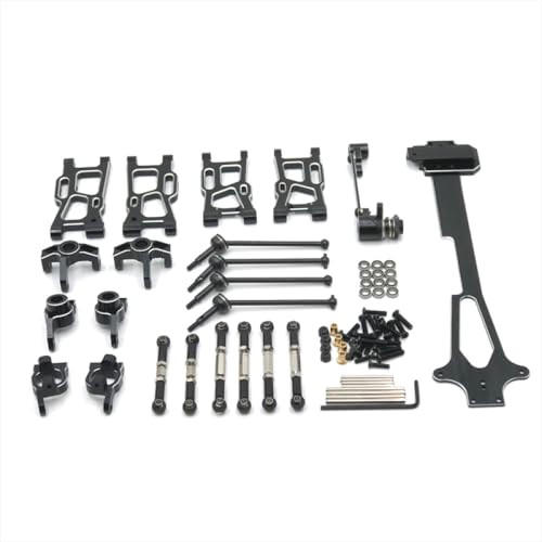 QMLQRGKF Metal Upgrade Swing Arm Lenkungsbecher Lenkset kompatibel mit 1/12 RC -Autos 10 -teilige Teile Kompatibel mit Modelle 124017 124016 124018 124019(Black) von QMLQRGKF