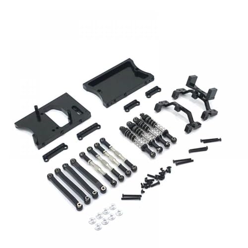 QMLQRGKF Metall -Chassis -Stangen Servo Mount Bracket Stoßdämpfer kompatibel mit MN D91 MN99S 1/12 RC -Auto -Upgrade -Teile 1/12 Skala(Black) von QMLQRGKF
