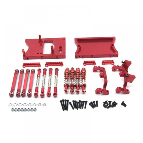 QMLQRGKF Metall -Chassis -Stangen Servo Mount Bracket Stoßdämpfer kompatibel mit MN D91 MN99S 1/12 RC -Auto -Upgrade -Teile 1/12 Skala(Red) von QMLQRGKF