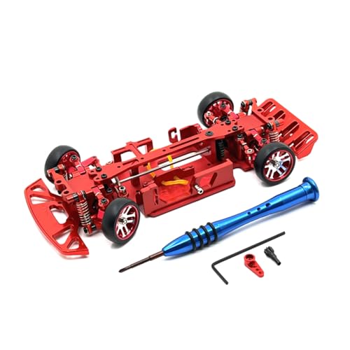 QMLQRGKF Metall Enhanced Modified Chassis kompatibel mit 1/28 284121 K969 K979 K989 K999 P929 P939 RC -Autozubehör(Red) von QMLQRGKF
