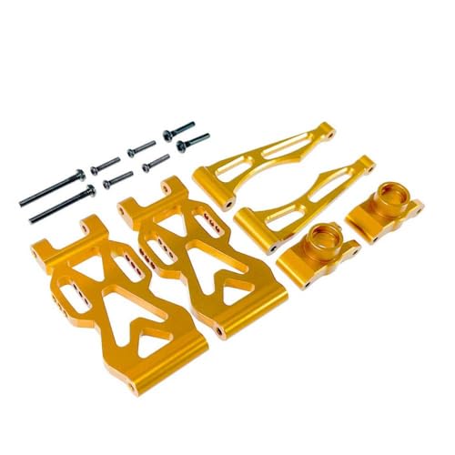 QMLQRGKF Metall Hinterachetrad Kompatibel mit kompatible RC -Automodelle 16101 16102 Pro 16103 Aufhängelarm -Upgrade -Teile(Golden) von QMLQRGKF