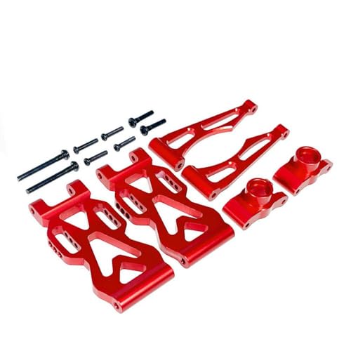 QMLQRGKF Metall Hinterachetrad Kompatibel mit kompatible RC -Automodelle 16101 16102 Pro 16103 Aufhängelarm -Upgrade -Teile(Red) von QMLQRGKF