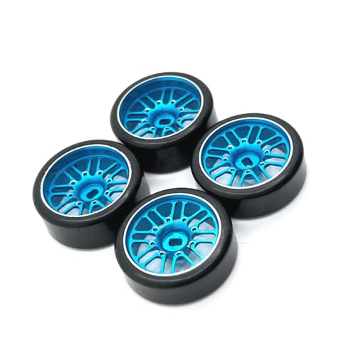 QMLQRGKF Metall -Upgrade 27 mm Zwei Breite Zwei schmale Driftradreifen Kompatibel mit, 1/28 RC -Auto(Sky Blue) von QMLQRGKF
