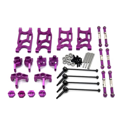 QMLQRGKF Metall -Upgrade -Antriebswelle Set von 9 kompatibel mit 1/14 144010 144001 144002 124017 124016 124018 124019 Racing RC Carteile(Purple) von QMLQRGKF