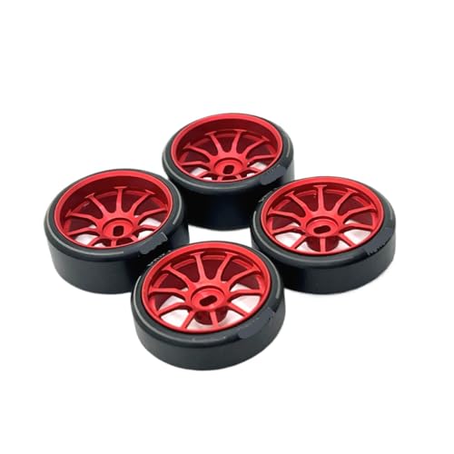 QMLQRGKF Metall -Upgrade -Driftreifen im Außendurchmesser 27 mm Zwei breite Zwei schmale kompatibel mit 1/28 RC -Autos(Red) von QMLQRGKF