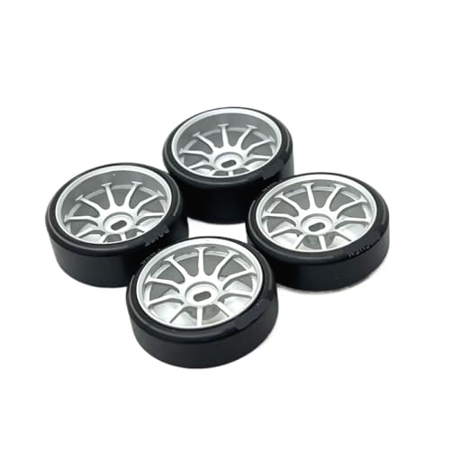 QMLQRGKF Metall -Upgrade -Driftreifen im Außendurchmesser 27 mm Zwei breite Zwei schmale kompatibel mit 1/28 RC -Autos(Silver) von QMLQRGKF
