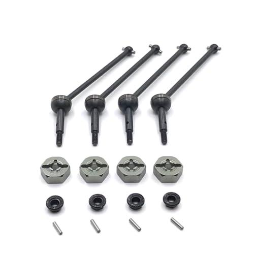 QMLQRGKF Metall -Upgrade Front- und Heck -Propwellenadapter 12 mm Kompatibel mit 144001 144002 144010 124016 124017 124018 124019 RC -Autoteile RC(Dark Grey) von QMLQRGKF
