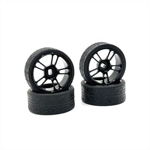 QMLQRGKF Metall -Upgrade -Rennrad Kompatibel mit 1/28 RC -Autos kompatibel mit Model Two Wide und Zwei schmale 26,5 -mm -Außendurchmesser(Black) von QMLQRGKF