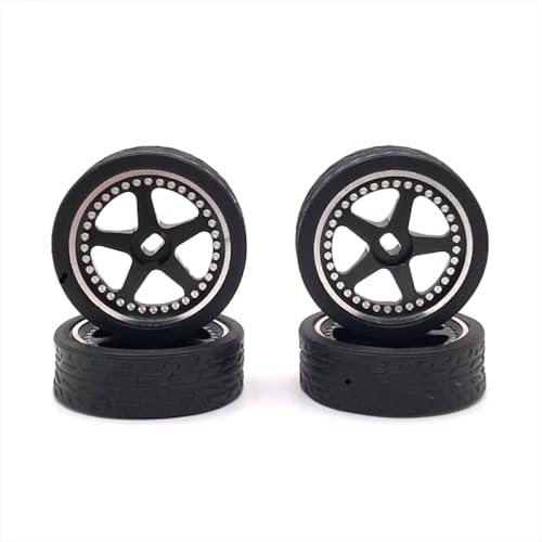 QMLQRGKF Metall -Upgrade -Rennradreifen 8,5 mm Breite 27 mm Außendurchmesser Kompatibel mit 1/28 RC -Autos im Maßstab(Black) von QMLQRGKF