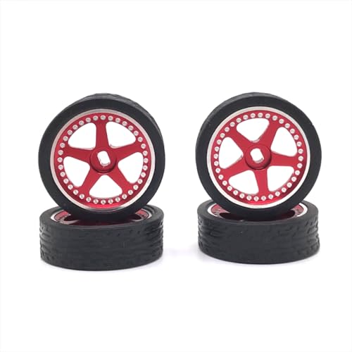 QMLQRGKF Metall -Upgrade -Rennradreifen 8,5 mm Breite 27 mm Außendurchmesser Kompatibel mit 1/28 RC -Autos im Maßstab(Red) von QMLQRGKF